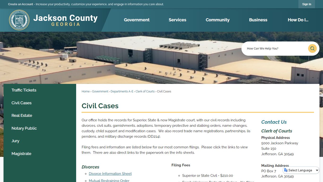 Civil Cases | Jackson County, GA